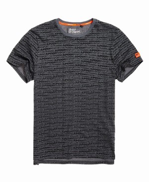 Superdry Gym Tech All Over Print Férfi Pólók Szürke | PIBEM2803